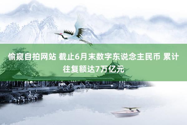 偷窥自拍网站 截止6月末数字东说念主民币 累计往复额达7万亿元