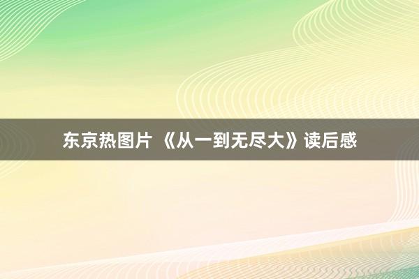 东京热图片 《从一到无尽大》读后感