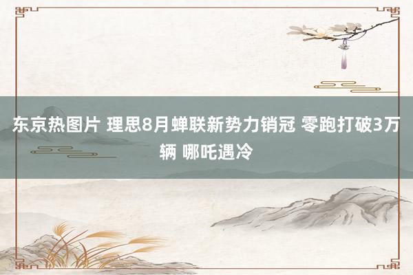 东京热图片 理思8月蝉联新势力销冠 零跑打破3万辆 哪吒遇冷