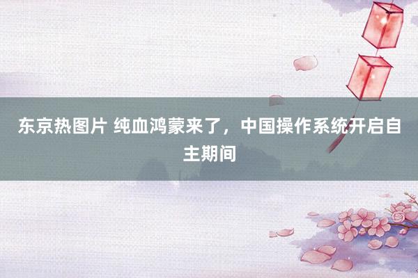 东京热图片 纯血鸿蒙来了，中国操作系统开启自主期间