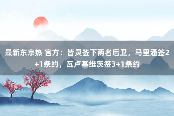 最新东京热 官方：皆灵签下两名后卫，马里潘签2+1条约，瓦卢基维茨签3+1条约