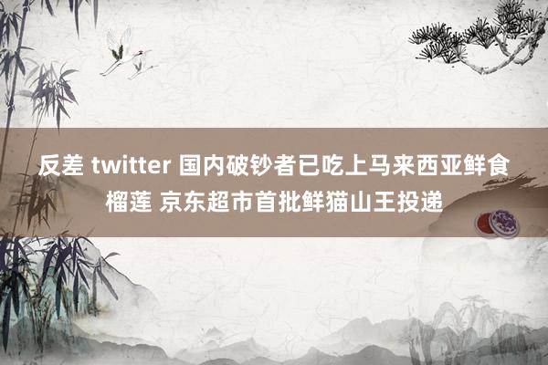 反差 twitter 国内破钞者已吃上马来西亚鲜食榴莲 京东超市首批鲜猫山王投递