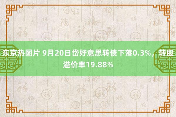 东京热图片 9月20日岱好意思转债下落0.3%，转股溢价率19.88%