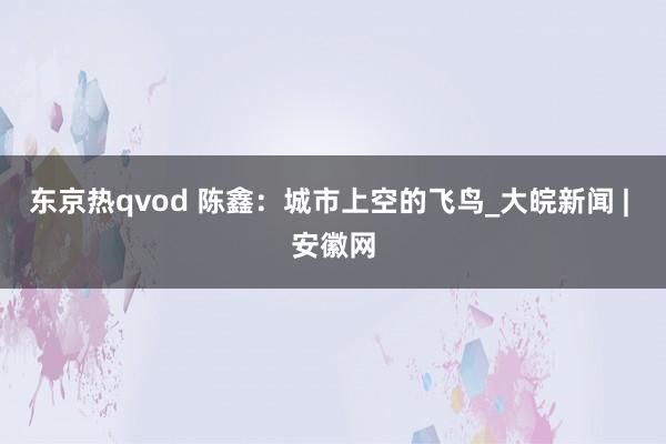 东京热qvod 陈鑫：城市上空的飞鸟_大皖新闻 | 安徽网