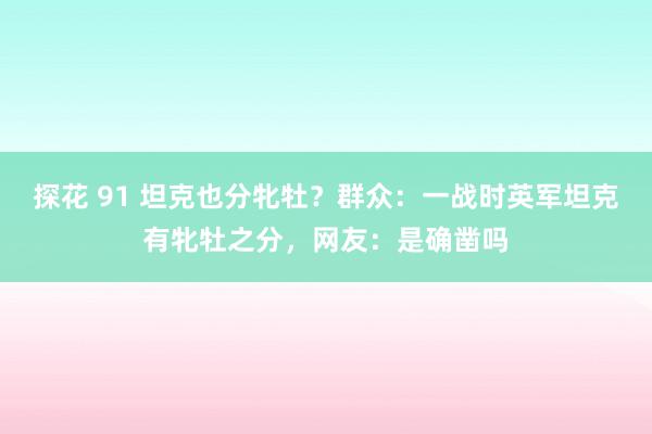 探花 91 坦克也分牝牡？群众：一战时英军坦克有牝牡之分，网友：是确凿吗