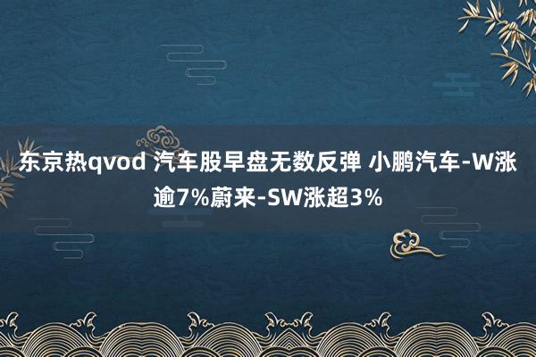 东京热qvod 汽车股早盘无数反弹 小鹏汽车-W涨逾7%蔚来-SW涨超3%