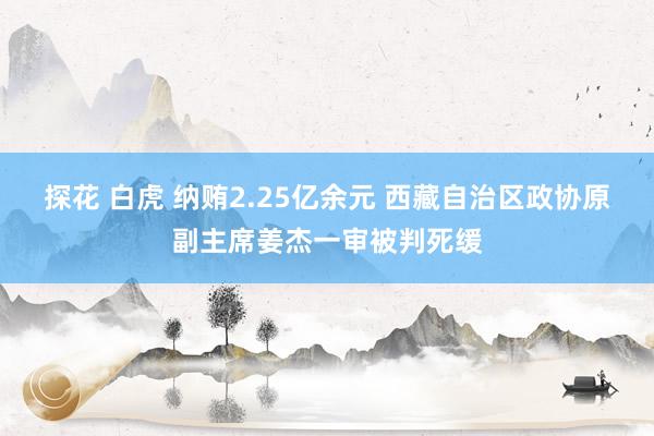 探花 白虎 纳贿2.25亿余元 西藏自治区政协原副主席姜杰一审被判死缓