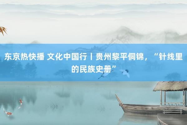 东京热快播 文化中国行丨贵州黎平侗锦，“针线里的民族史册”