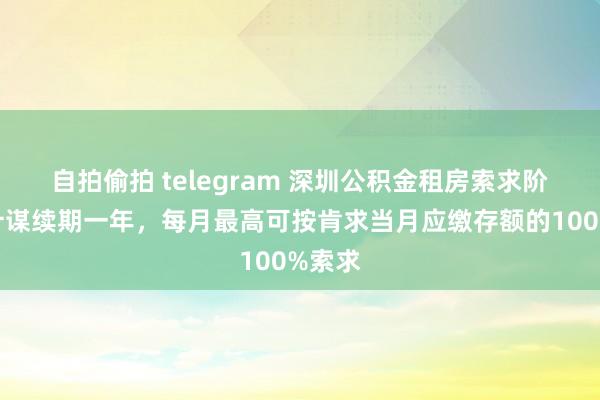 自拍偷拍 telegram 深圳公积金租房索求阶段性计谋续期一年，每月最高可按肯求当月应缴存额的100%索求