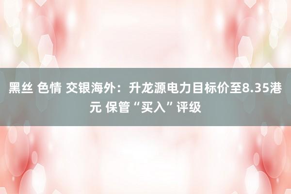 黑丝 色情 交银海外：升龙源电力目标价至8.35港元 保管“买入”评级