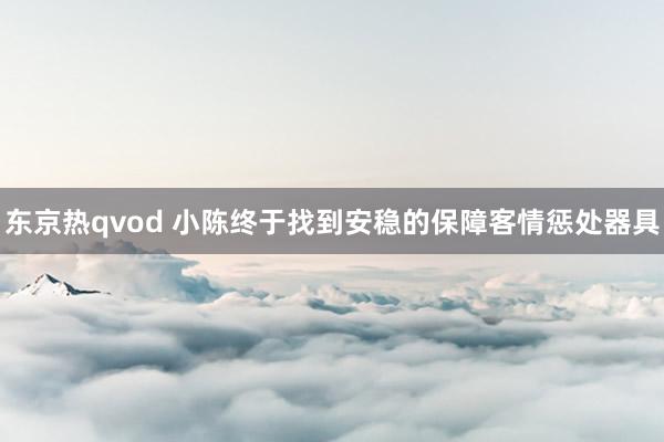 东京热qvod 小陈终于找到安稳的保障客情惩处器具