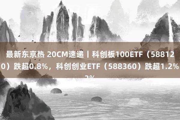 最新东京热 20CM速递丨科创板100ETF（588120）跌超0.8%，科创创业ETF（588360）跌超1.2%