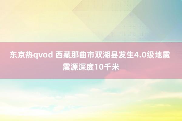 东京热qvod 西藏那曲市双湖县发生4.0级地震 震源深度10千米