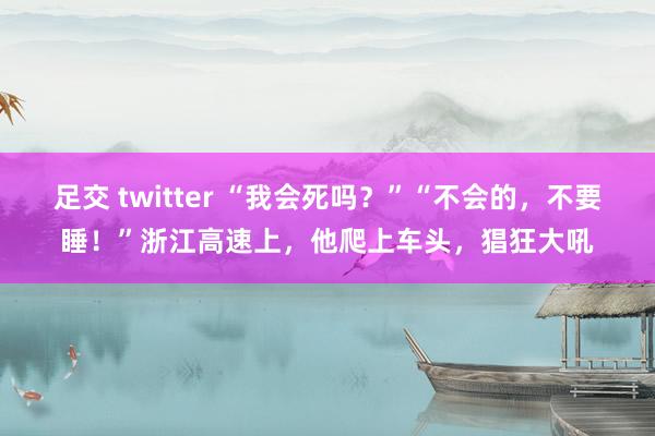 足交 twitter “我会死吗？”“不会的，不要睡！”浙江高速上，他爬上车头，猖狂大吼