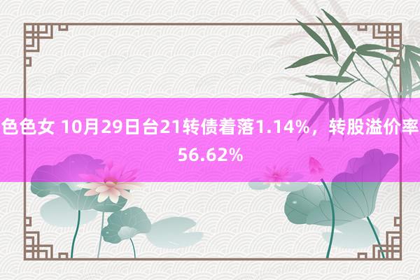 色色女 10月29日台21转债着落1.14%，转股溢价率56.62%