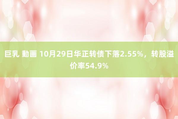 巨乳 動画 10月29日华正转债下落2.55%，转股溢价率54.9%