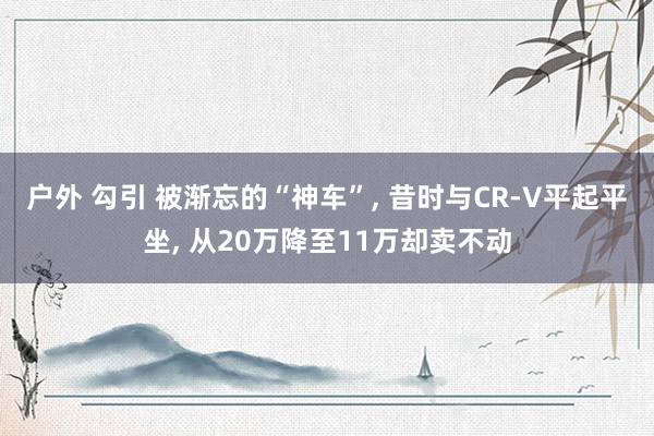 户外 勾引 被渐忘的“神车”， 昔时与CR-V平起平坐， 从20万降至11万却卖不动