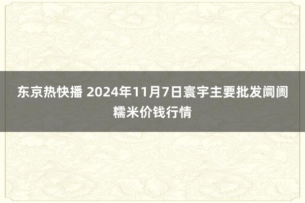 东京热快播 2024年11月7日寰宇主要批发阛阓糯米价钱行情