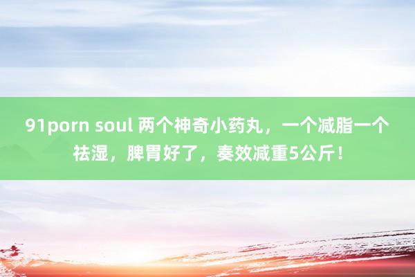 91porn soul 两个神奇小药丸，一个减脂一个祛湿，脾胃好了，奏效减重5公斤！