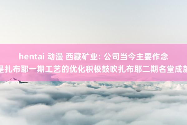 hentai 动漫 西藏矿业: 公司当今主要作念是扎布耶一期工艺的优化积极鼓吹扎布耶二期名堂成就